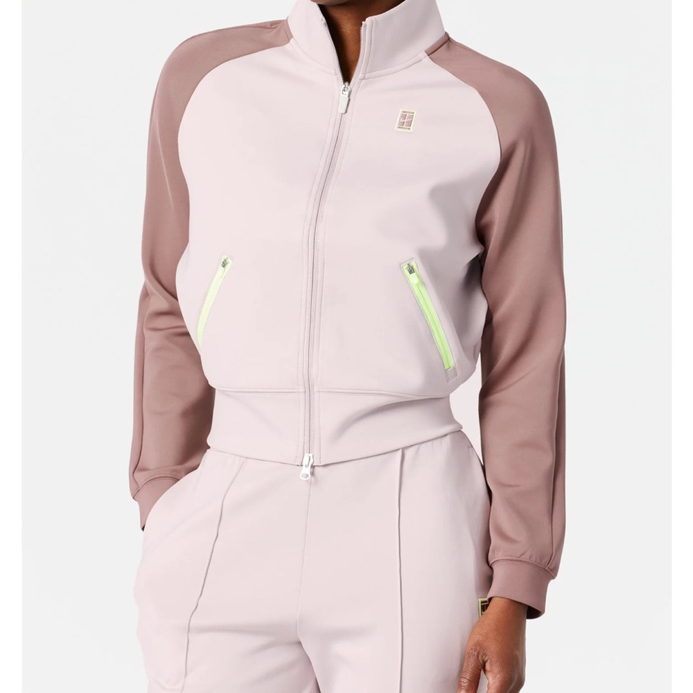 Nike Jacket Womens Small Mauve Court Heritage Full Zip Dri-Fit
